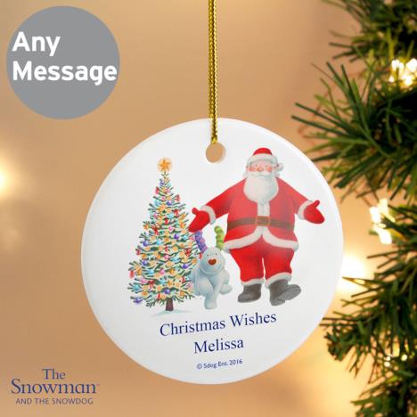 Personalised The Snowdog Father Christmas Ceramic Decoration Extra Image 1